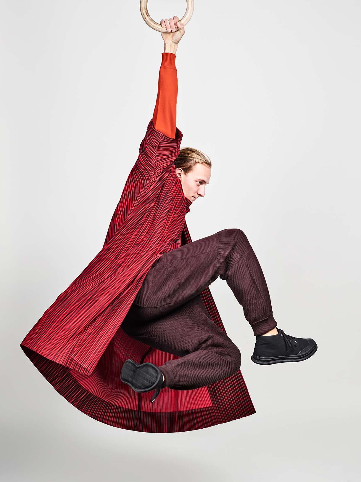 HOMME PLISSE プリーツ ハイネックT ワインレッド HOMME PLISSÉ ISSEY MIYAKE | PLEATED CARDIGAN